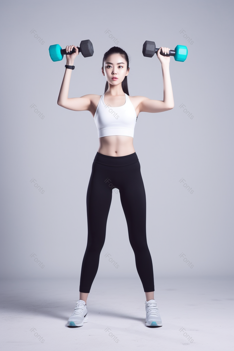 运动女性举哑铃健身动作,高清,摄影图,摄影图片,图片大全,摄影图免费下载